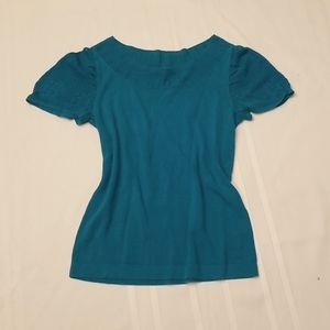 Banana Republic teal blue green cap sleeve sweater small S